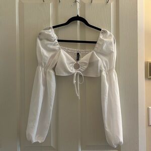 H&M cropped puff sleeve top - XS